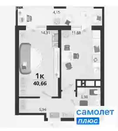 
  Продается  квартира, 40.7 м², ЖК Родные просторы, литера 20
. Фото 8.