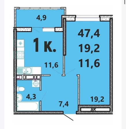 
  Продается 1-комн. квартира, 47.4 м², ЖК Клубный дом Агой
. Фото 1.