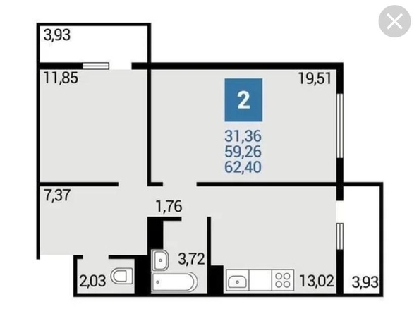 
  Продается 2-комн. квартира, 64 м², Ленина ул, д. 231
. Фото 25.