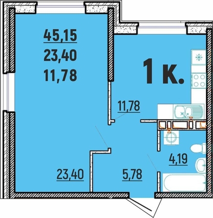 
  Продается 1-комн. квартира, 45.1 м², ЖК Клубный дом Агой
. Фото 1.
