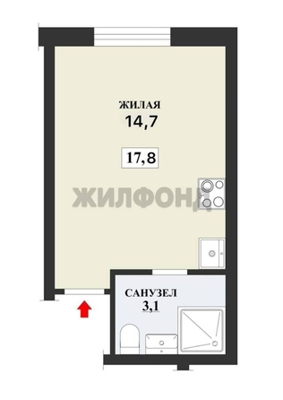 
  Продается студия, 17.8 м², Строителей ул, д. 2
. Фото 8.