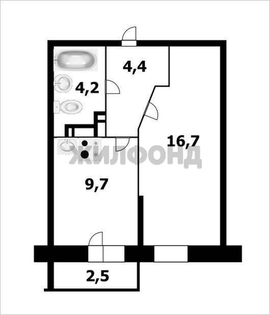 
  Продается 1-комн. квартира, 34.6 м², Евгении Жигуленко ул, д. 25 к2
. Фото 9.