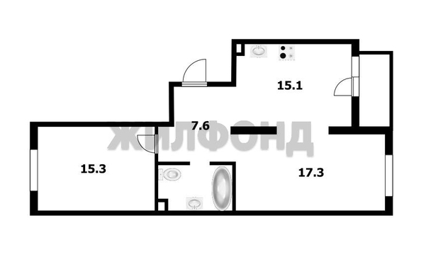 
  Продается 2-комн. квартира, 61 м², Питерская ул, д. 40
. Фото 17.