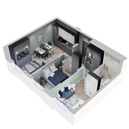 
  Продается 2-комн. квартира, 54.49 м², ЖК Зеленая территория, литера 1.2
. Фото 1.