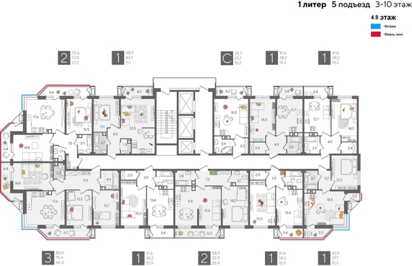 
  Продается студия, 29.3 м², ЖК Рекорд 2, литера 1
. Фото 2.