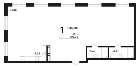 
  Продается 1-комн. квартира, 105.85 м², ЖК Патрики, литер 5.1
. Фото 1.