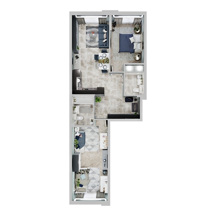 
  Продается 2-комн. квартира, 68.2 м², ЖК Зеленая территория, литера 1.1
. Фото 2.