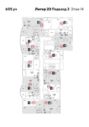 
  Продается студия, 27 м², ЖК Самолет, литера 20
. Фото 2.