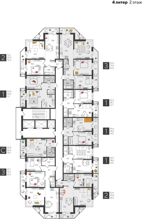 
  Продается студия, 30.8 м², ЖК Рекорд 2, литера 4
. Фото 2.