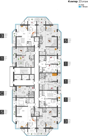 
  Продается 1-комн. квартира, 52.9 м², ЖК Рекорд 2, литера 4
. Фото 2.