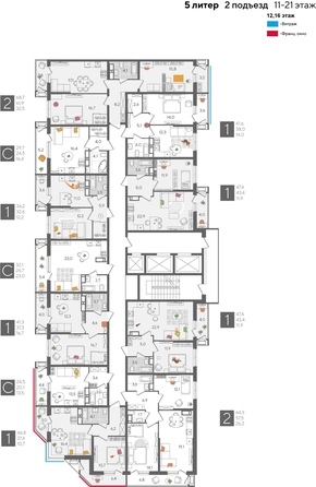 
  Продается 1-комн. квартира, 47.4 м², ЖК Рекорд 2, литера 5
. Фото 2.