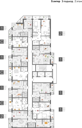 
  Продается 1-комн. квартира, 42.4 м², ЖК Рекорд 2, литера 5
. Фото 2.