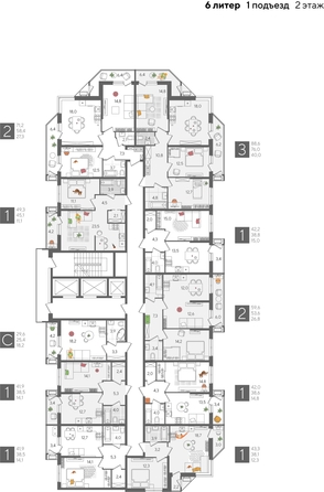
  Продается 1-комн. квартира, 41.9 м², ЖК Рекорд 2, литера 6
. Фото 2.