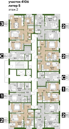 
  Продается 1-комн. квартира, 39.2 м², ЖК DOGMA PARK (Догма парк), литера 7
. Фото 2.