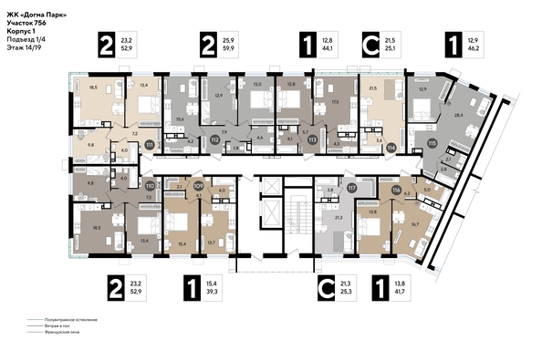 
  Продается 2-комн. квартира, 59.9 м², ЖК DOGMA PARK (Догма парк), лит 13
. Фото 2.
