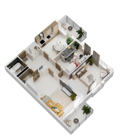 
  Продается 3-комн. квартира 83.29 м², в ЖК Золотой Берег, литер 4. Фото 1.