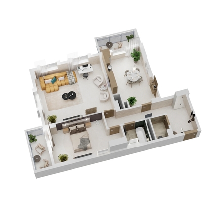 
  Продается 2-комн. квартира 90.92 м², в ЖК Золотой Берег, литер 4. Фото 1.