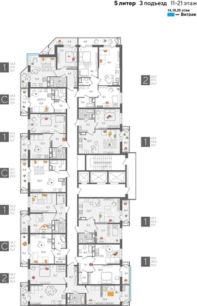 
  Продается 2-комн. квартира 68.7 м², в ЖК Рекорд 2, литера 5. Фото 2.