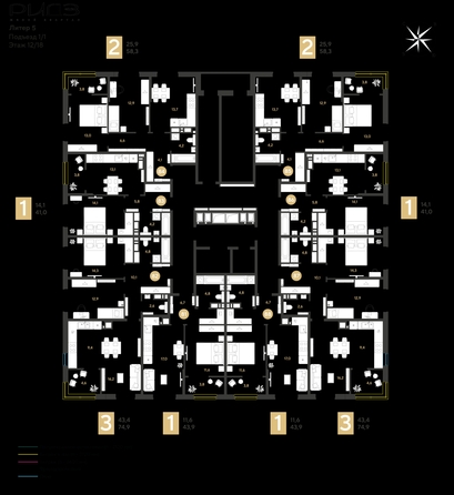 
  Продается 3-комн. квартира 74.9 м², в ЖК РИДЗ, литер 5. Фото 2.