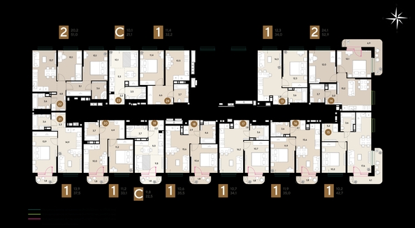 
  Продается 1-комн. квартира 42.7 м², в ЖК ГРЕЙД, литер 13. Фото 2.
