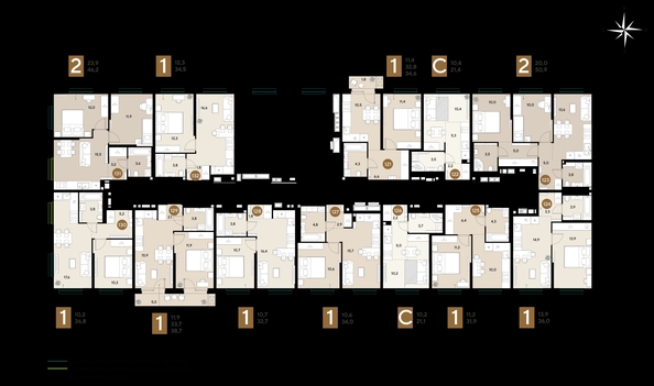 
  Продается 2-комн. квартира 50.9 м², в ЖК ГРЕЙД, литер 14. Фото 2.