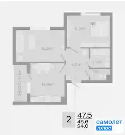 
  Продается 2-комн. квартира 47.5 м², в ЖК ДЗЕНПАРК, литер 4. Фото 16.