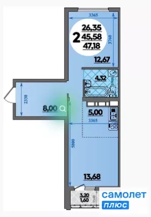 
  Продается 2-комн. квартира 47.2 м², в ЖК Город у моря, литера 19. Фото 10.