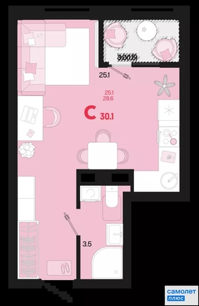 
  Продается студия 30.1 м², в ЖК Первое место, квартал 1.1, литер 1. Фото 15.
