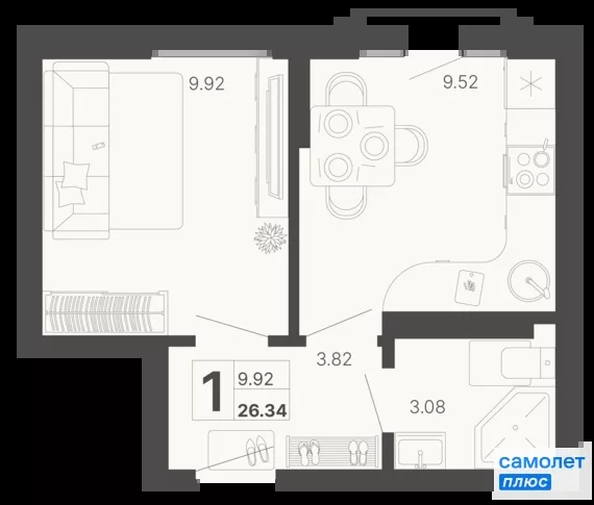 
  Продается 1-комн. квартира 26.34 м², в ЖК Светский лес, литер 4. Фото 21.