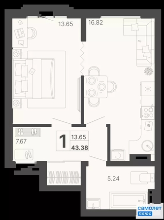 
  Продается 1-комн. квартира 43.4 м², в ЖК Светский лес, литер 4. Фото 21.