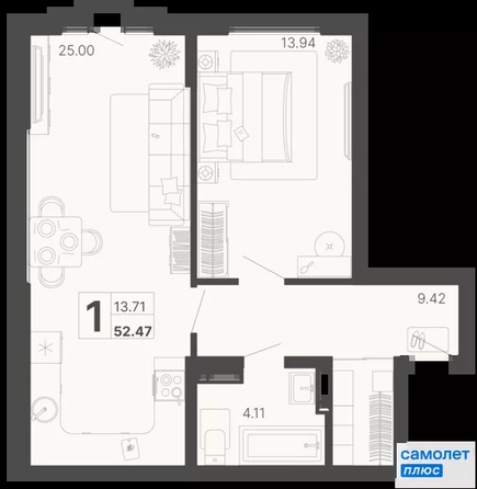 
  Продается 1-комн. квартира 52.5 м², в ЖК Светский лес, литер 4. Фото 21.