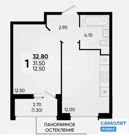 
  Продается 1-комн. квартира 32.8 м², в ЖК Архитектор, литера 4.2. Фото 19.