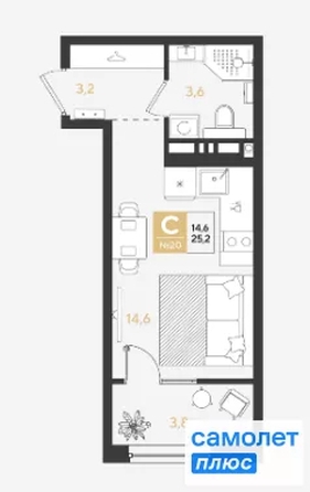 
  Продается студия 25.2 м², в ЖК РИДЗ, литер 5. Фото 12.