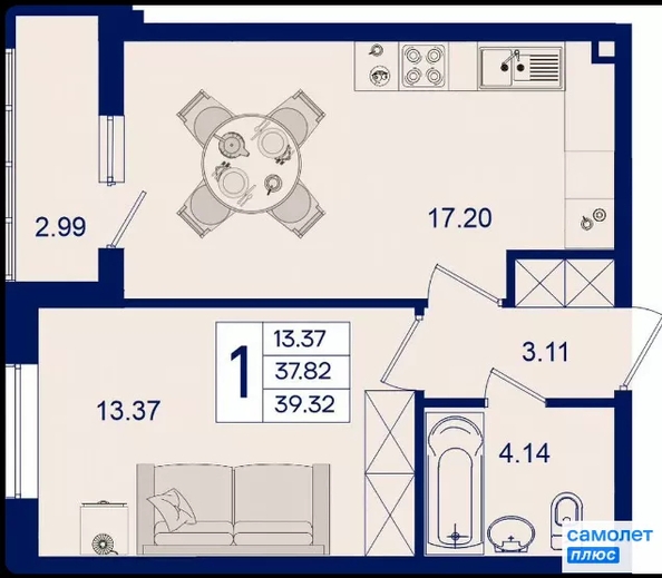 
  Продается 1-комн. квартира 39.3 м², в ЖК Дом 101. Фото 15.
