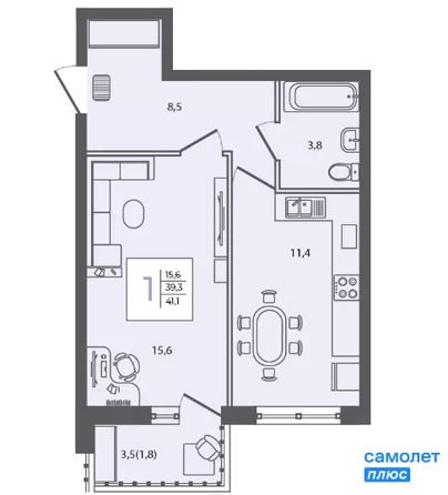 
  Продается 1-комн. квартира 41.1 м², в . Фото 13.