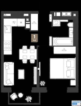 
  Продается 1-комн. квартира 35.7 м², в ЖК ГРЕЙД, литер 13. Фото 19.