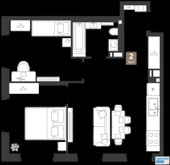 
  Продается 2-комн. квартира 53.5 м², в ЖК ГРЕЙД, литер 13. Фото 19.