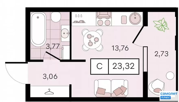 
  Продается студия 23.3 м², в ЖК Новые Сезоны 2, литер 28. Фото 22.