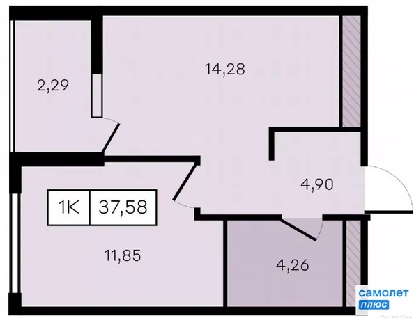 
  Продается 1-комн. квартира 37.6 м², в ЖК Новые Сезоны 2, литер 28. Фото 22.