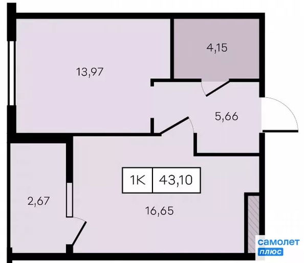 
  Продается 1-комн. квартира 43.1 м², в ЖК Новые Сезоны 2, литер 28. Фото 22.