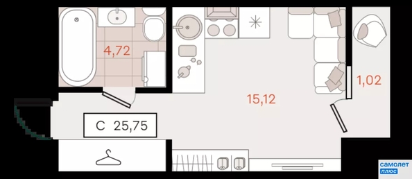
  Продается студия 25.75 м², в . Фото 18.