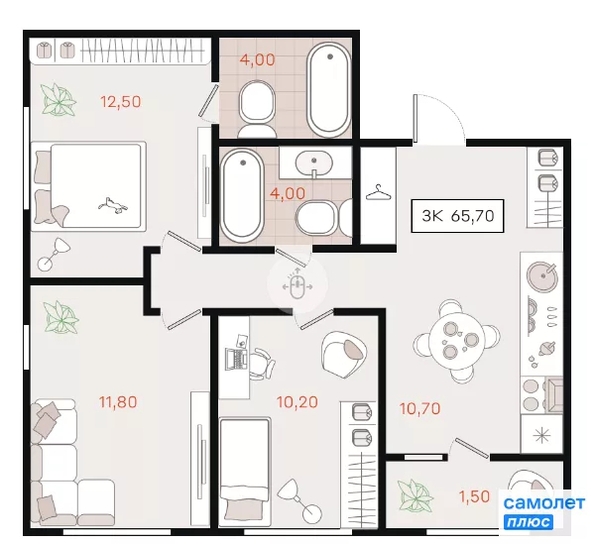 
  Продается 3-комн. квартира 65.7 м², в . Фото 18.