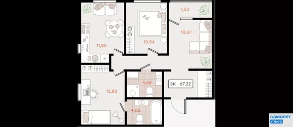 
  Продается 3-комн. квартира 67.2 м², в . Фото 18.