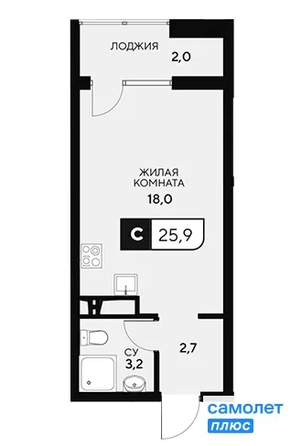 
  Продается студия 25.9 м², в ЖК 18/3. Фото 18.