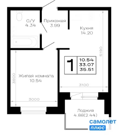 
  Продается 1-комн. квартира 35.51 м², в ЖК Усадьба Гостагаевская, 9.1 л 4. Фото 19.