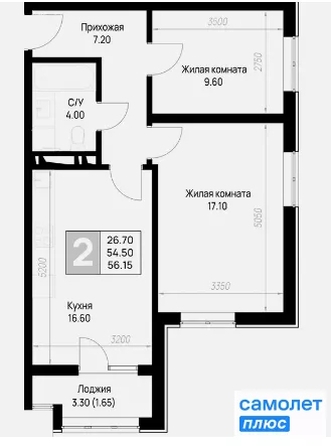 
  Продается 2-комн. квартира 56.15 м², в ЖК На Высоком берегу, дом 1. Фото 13.