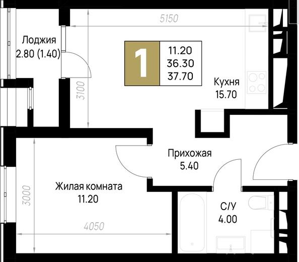 
  Продается 1-комн. квартира 37.7 м², в ЖК На Высоком берегу, дом 1. Фото 19.