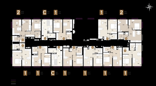 
  Продается 2-комн. квартира 51 м², в ЖК ГРЕЙД, литер 13. Фото 2.