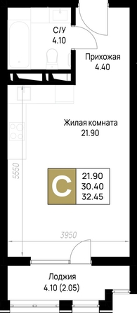 
  Продается 1-комн. квартира 32.45 м², в ЖК На Высоком берегу, дом 1. Фото 19.