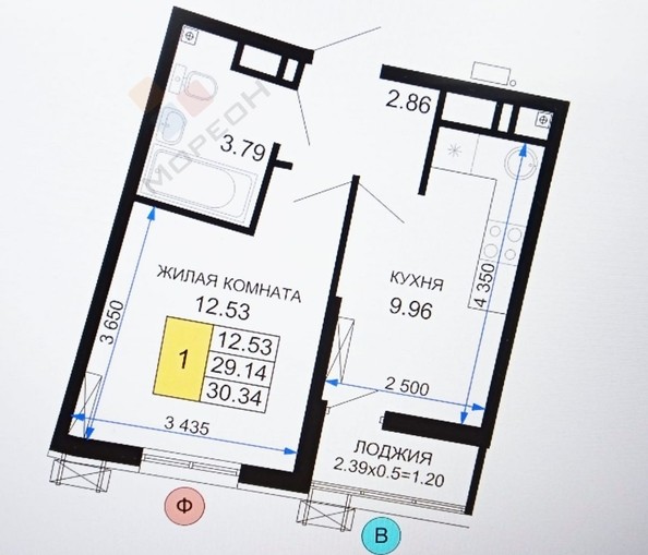 
   Продам 1-комнатную, 30.3 м², Фонтаны, литер 11

. Фото 7.